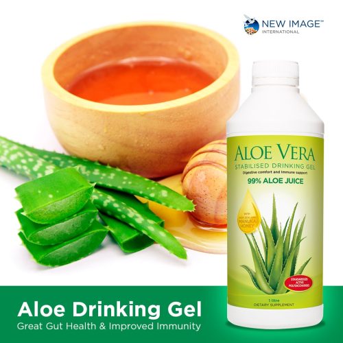 Aloe Vera Drinking Gel with Manuka Honey 1 Litre (Made from natural Aloe Vera leaves)
