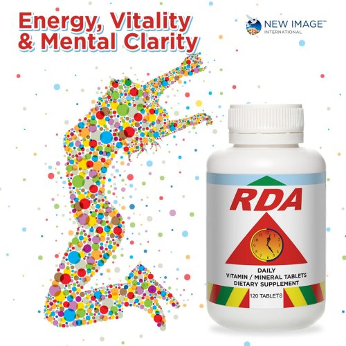 RDA Vitamin Tablets – 25 Vitamins & Minerals for Everyday Wellness (120 Tablets)